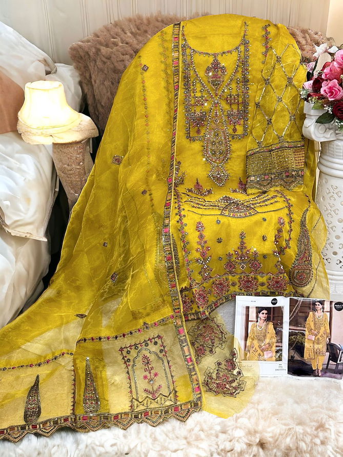 1233 E To H Mehboob Tex Embroidery Organza Pakistani Suits Wholesale Suppliers In India
